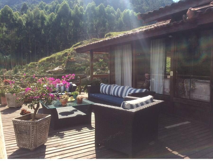 Sitio Com Piscina Natural E Cascata, Com Linda Vista Em Lumiar. Exterior foto