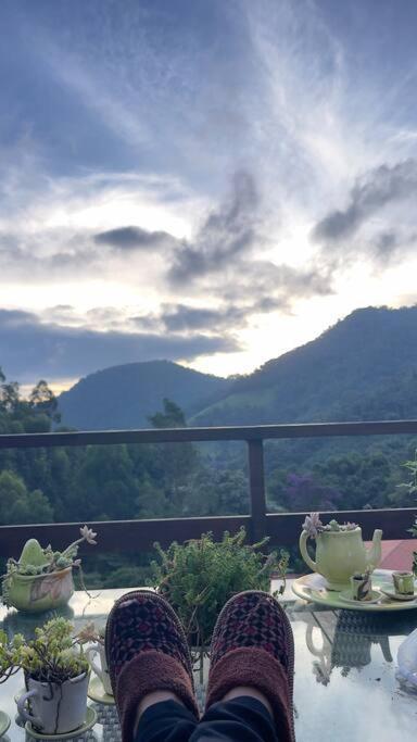Sitio Com Piscina Natural E Cascata, Com Linda Vista Em Lumiar. Exterior foto
